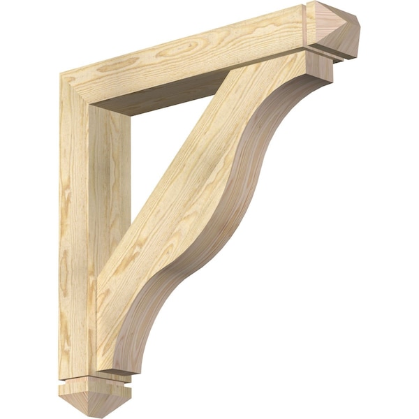 Ekena Millwork Funston Arts and Crafts Rough Sawn Bracket w/ Offset Brace, Douglas Fir, 6"W x 34"D x 34"H BKT0604X34X34FST03RDF - main